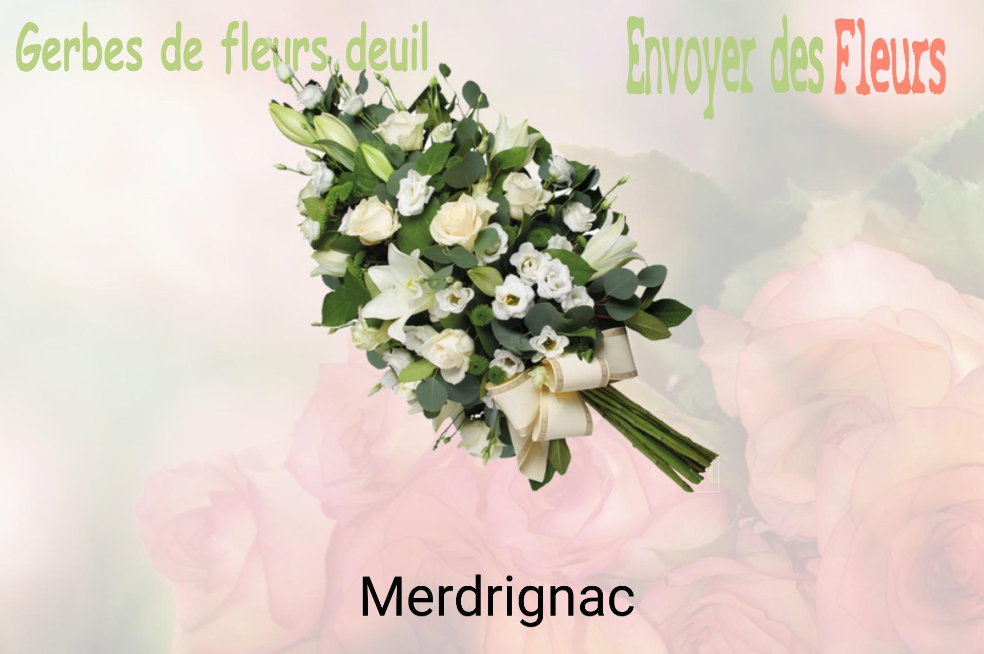 Gerbe de fleurs de deuil livrée à Merdrignac